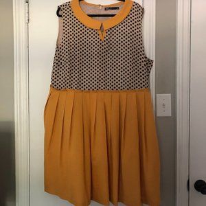 Modcloth/Dear Creatures 3X Peter Pan Polka dot/Yellow dress
